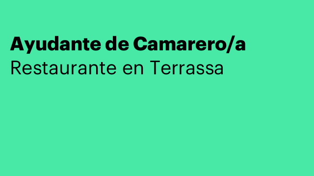 Ayudante de Camarero/a