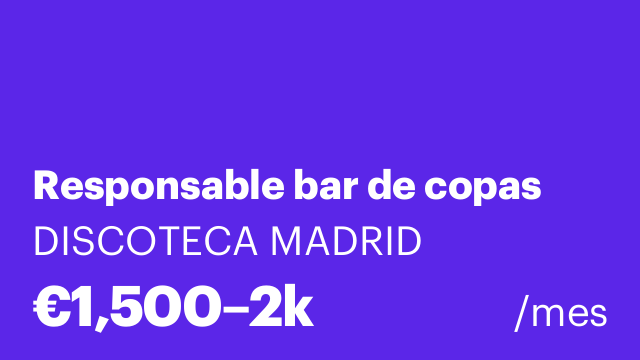 Responsable bar de copas