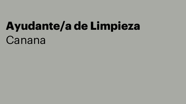 Ayudante/a de Limpieza