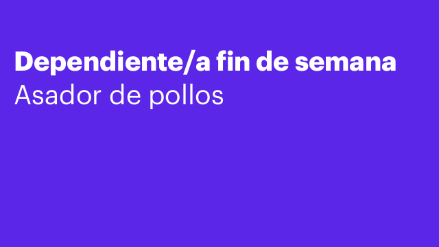 Dependiente/a fin de semana