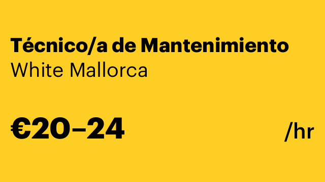 Técnico/a de Mantenimiento