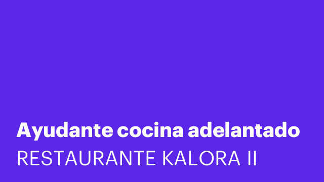Ayudante cocina adelantado