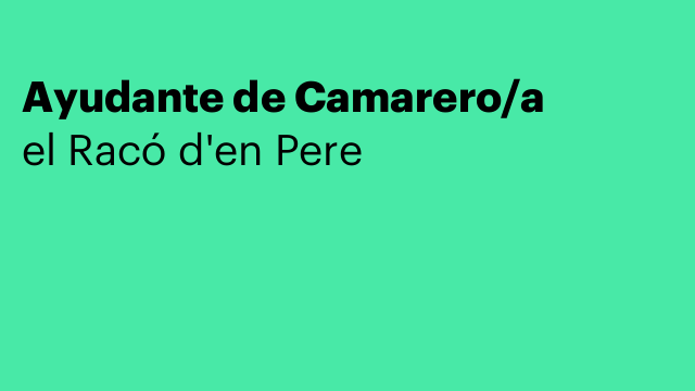 Ayudante de Camarero/a