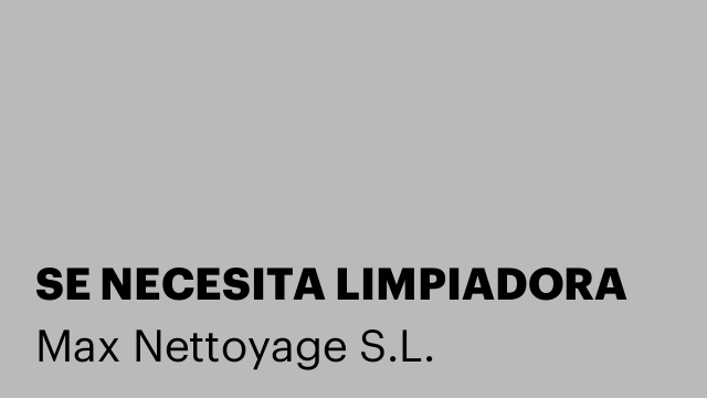 SE NECESITA LIMPIADORA