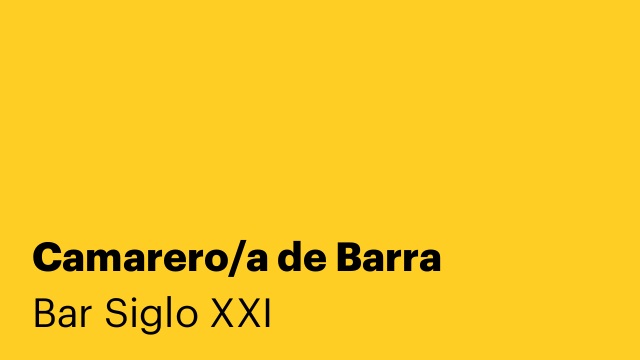 Camarero/a de Barra