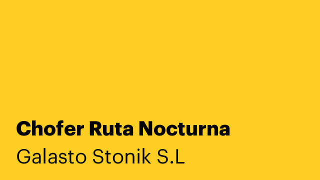 Chofer Ruta Nocturna