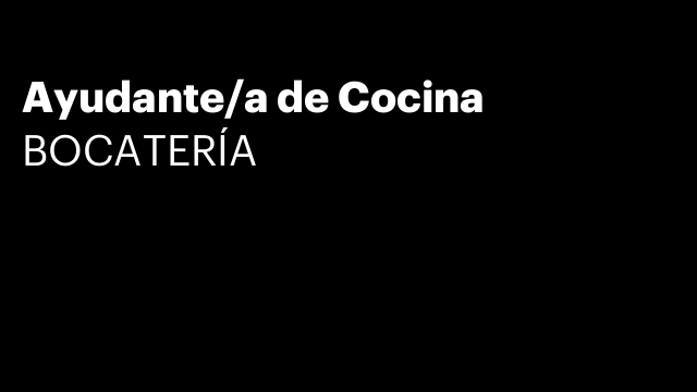 Ayudante/a de Cocina