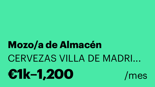 Mozo/a de Almacén