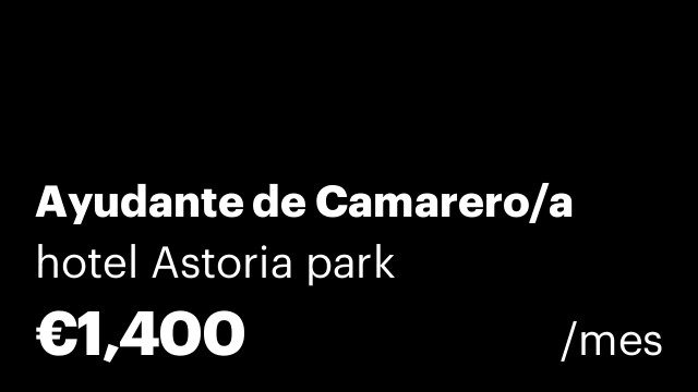 Ayudante de Camarero/a