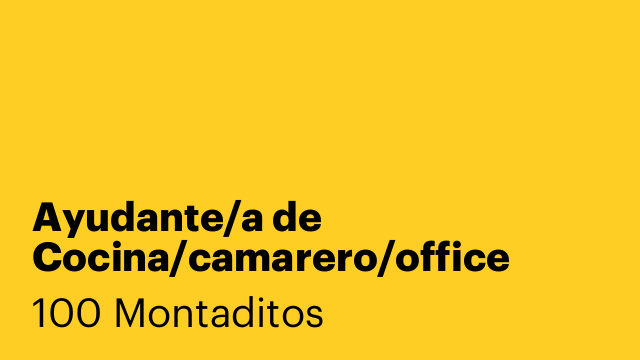 Ayudante/a de Cocina/camarero/office