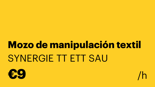 Mozo de manipulación textil