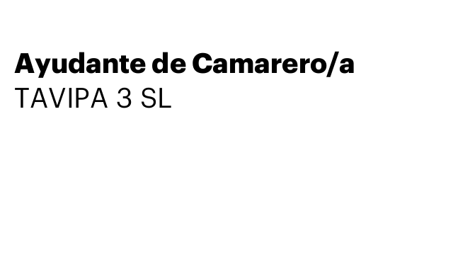 Ayudante de Camarero/a