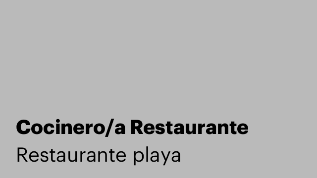 Cocinero/a Restaurante