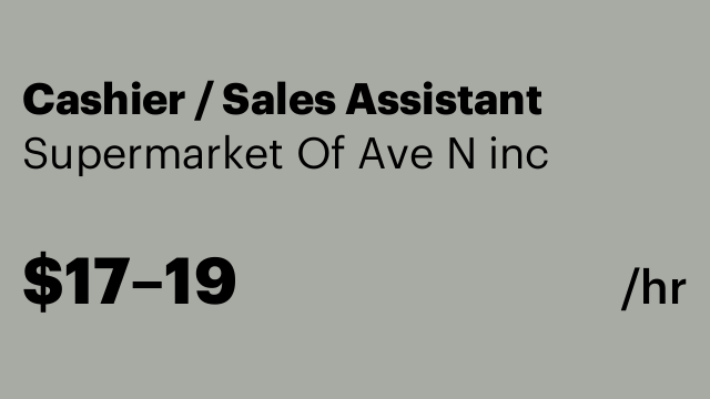 Cashier / Sales Assistant