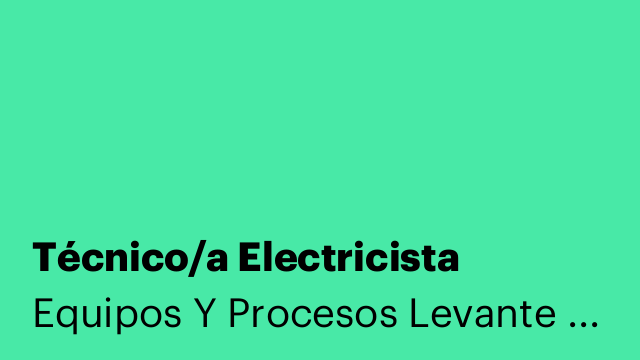 Técnico/a Electricista