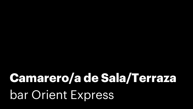 Camarero/a de Sala/Terraza