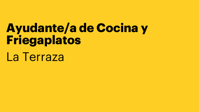 Ayudante/a de Cocina y Friegaplatos