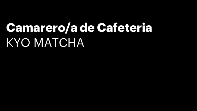 Camarero/a de Cafeteria