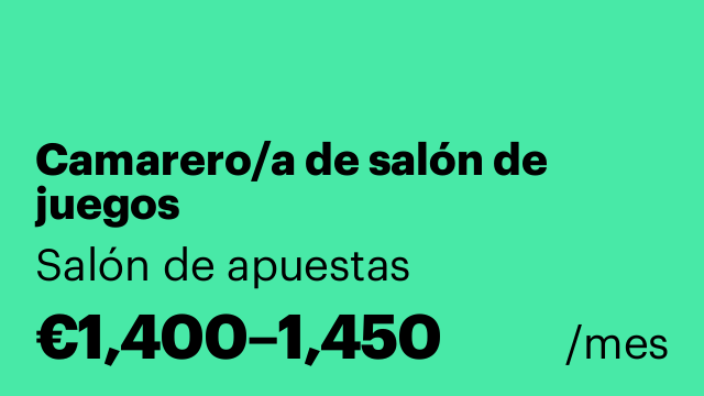 Camarero/a de salón de juegos