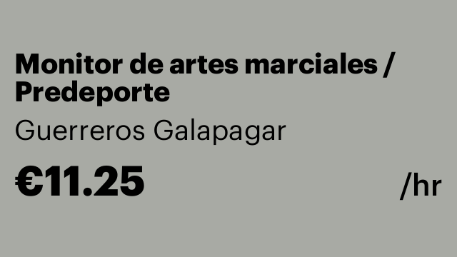 Monitor de artes marciales / Predeporte