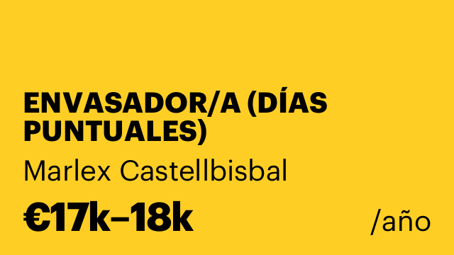 ENVASADOR/A (DÍAS PUNTUALES)