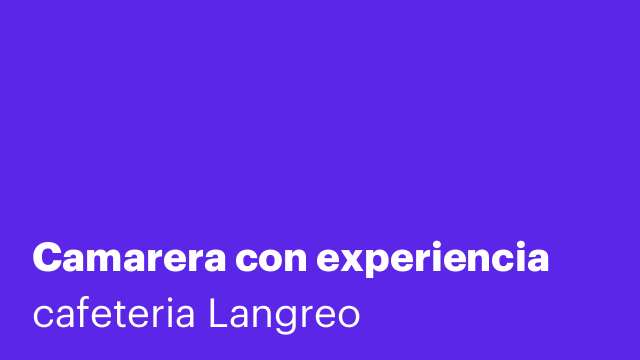 Camarera con experiencia