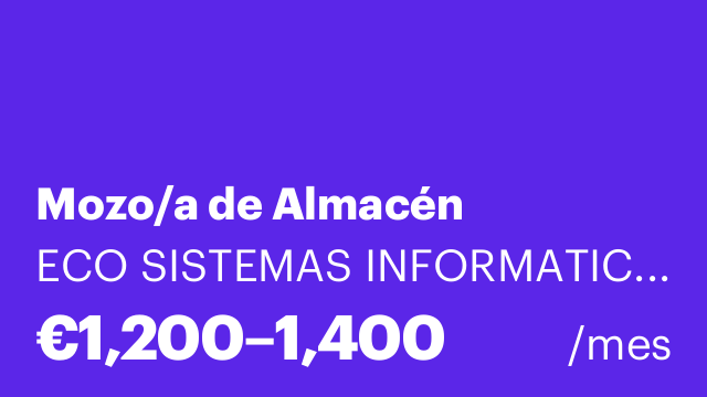 Mozo/a de Almacén