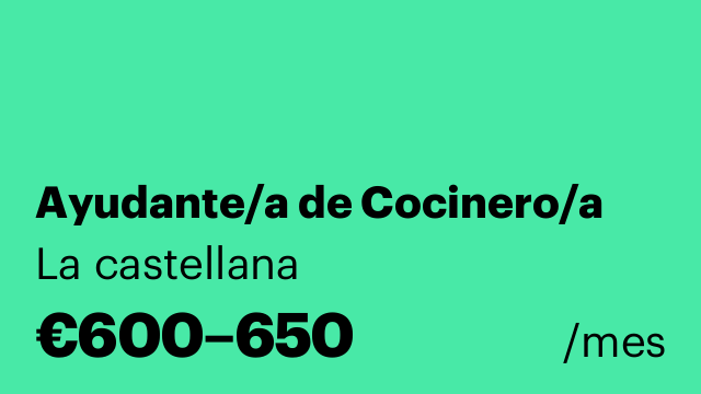 Ayudante/a de Cocinero/a