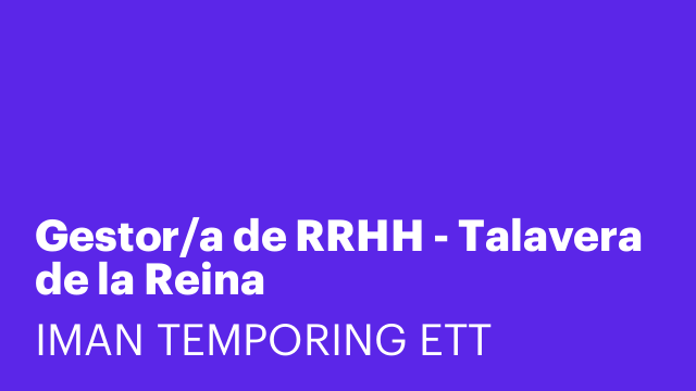 Gestor/a de RRHH - Talavera de la Reina