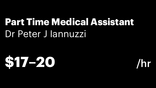 Part Time Medical Assistant
