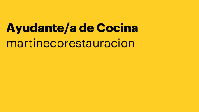 Ayudante/a de Cocina