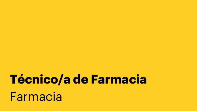 Técnico/a de Farmacia