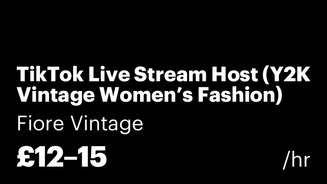 TikTok Live Stream Host (Y2K Vintage Women’s Fashion)