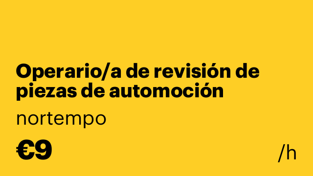 Operario/a de revisión de piezas de automoción