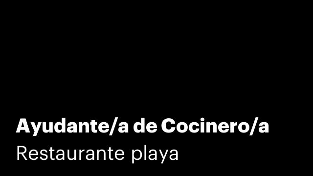Ayudante/a de Cocinero/a