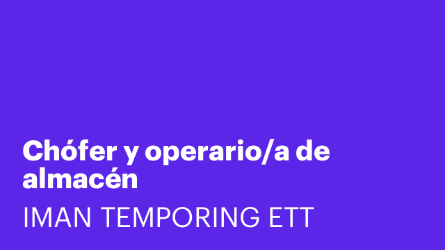 Chófer y operario/a de almacén