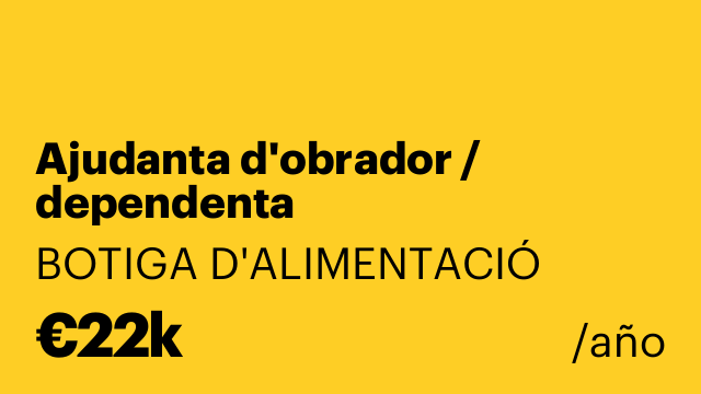 Ajudanta d'obrador / dependenta