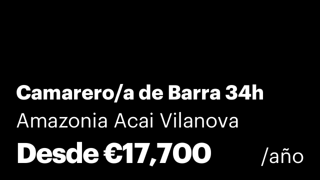 Camarero/a de Barra 34h
