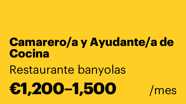 Camarero/a y Ayudante/a de Cocina