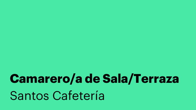 Camarero/a de Sala/Terraza