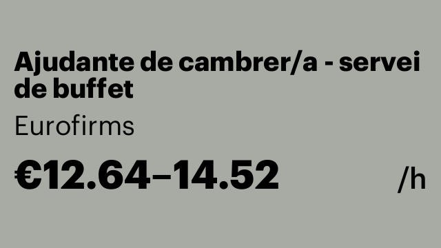 Ajudante de cambrer/a - servei de buffet
