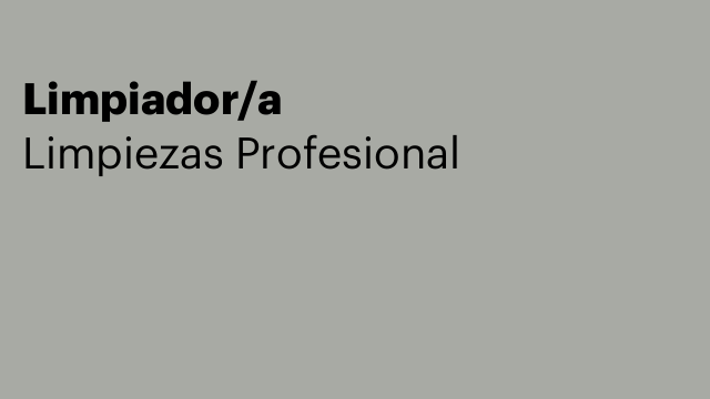 Limpiador/a