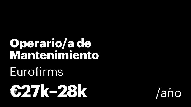 Operario/a de Mantenimiento