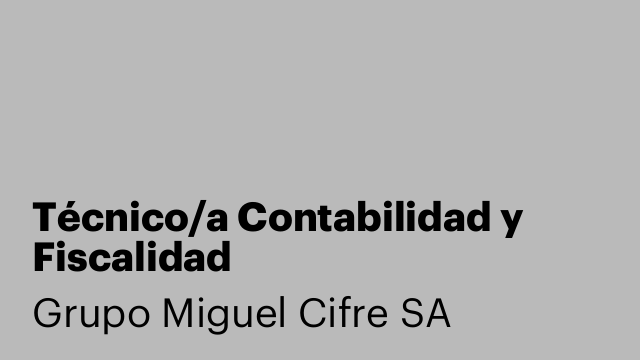 Técnico/a Contabilidad y Fiscalidad