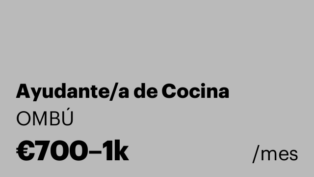 Ayudante/a de Cocina