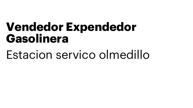 Vendedor Expendedor Gasolinera