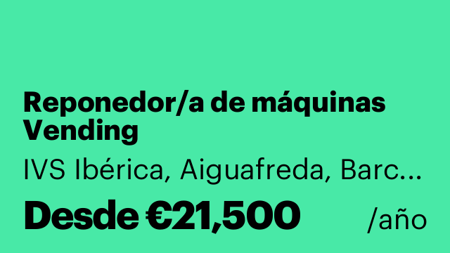 Reponedor/a de máquinas Vending