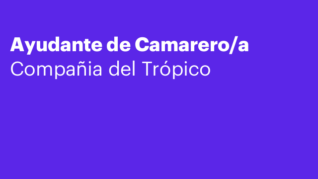 Ayudante de Camarero/a
