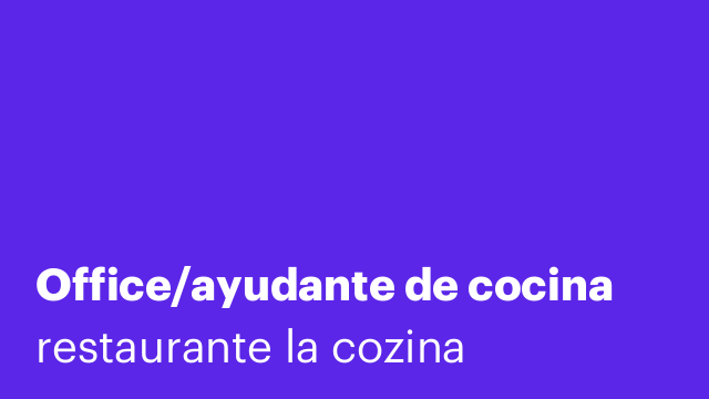 Office/ayudante de cocina