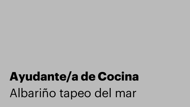 Ayudante/a de Cocina